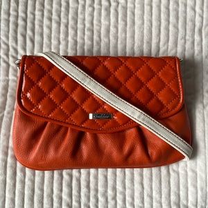 Grace Adele Small Quilted Cross Body in Orange